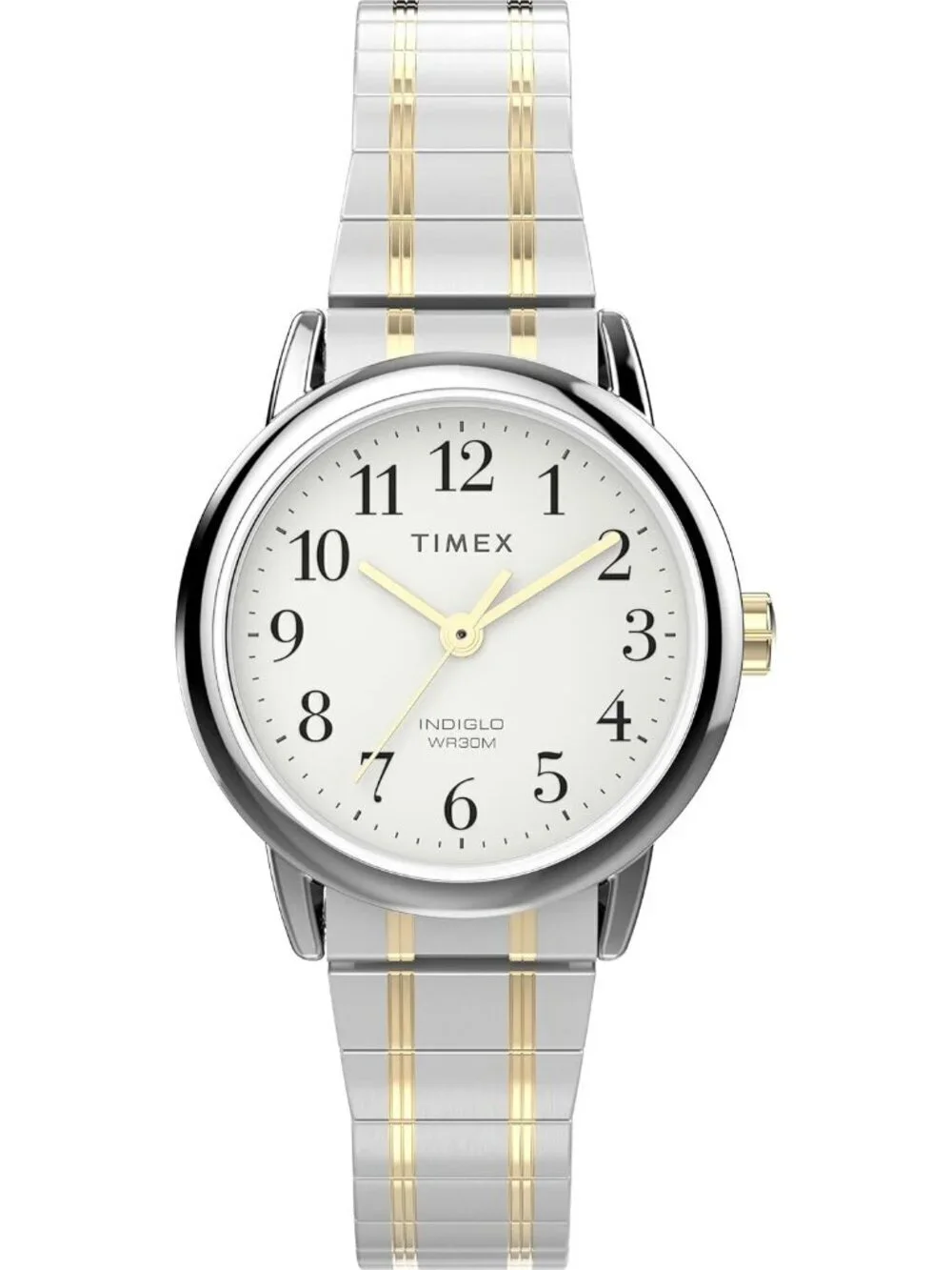 Women's White And Silver Analog Quartz Solid Easy Reader Classic Bracelet Watch